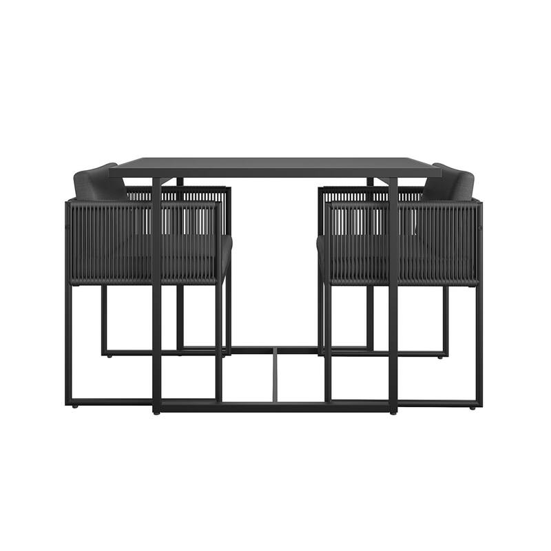GDFStudio - Modern Nesting Outdoor Bistro Set with Resin Weave