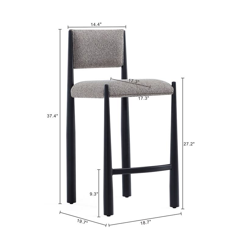 Manhattan Comfort Lennor Metal Boucle Counter Stool