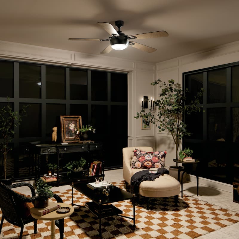 Kichler Lighting Humble 60 inch Integrated LED Indoor Anvil Iron Ceiling Fan