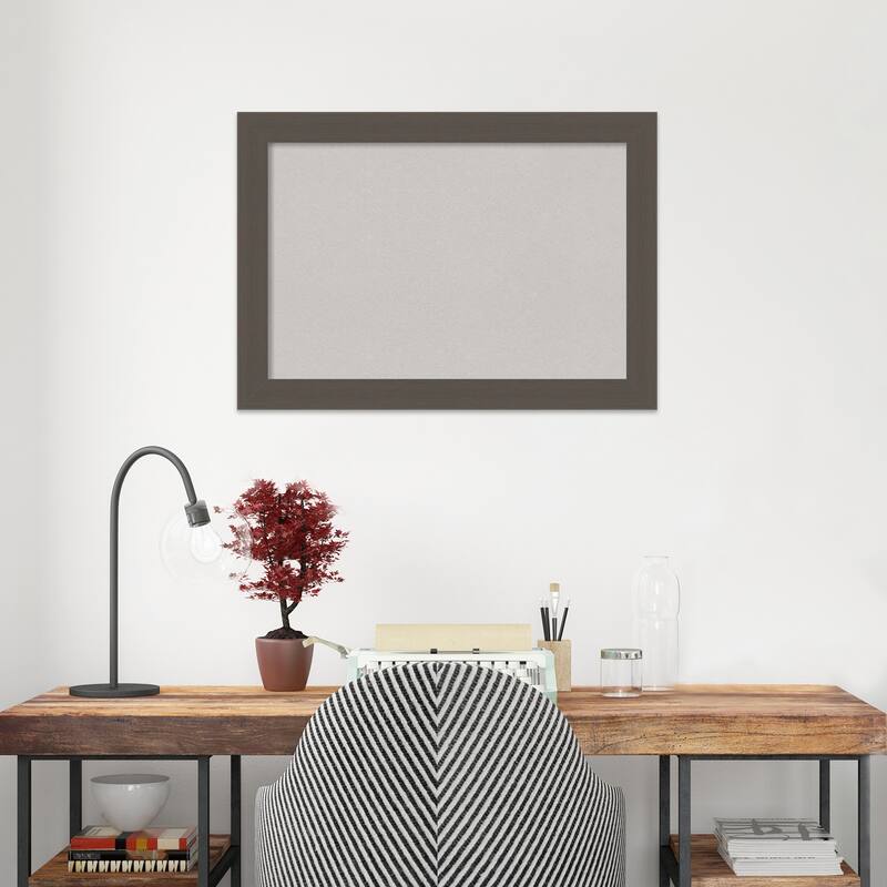 Brushed Framed Grey Corkboard Bulletin Board
