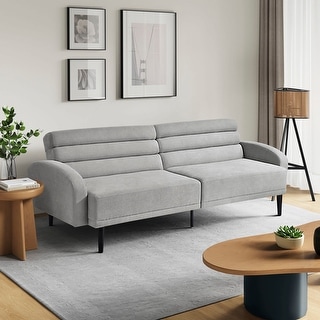 Serta Bailey Convertible Sofa in Light Grey Woven Fabric