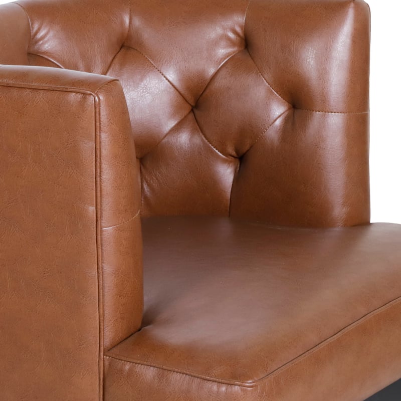 Clough Fabric or Faux Leather Tufted Accent Chair by Christopher Knight Home