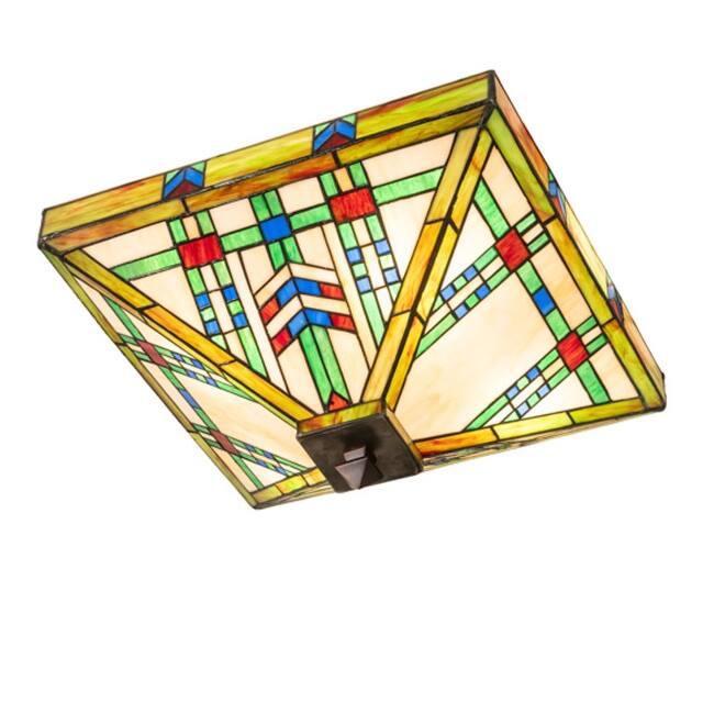Meyda Tiffany 260372 Prairie Wheat 4 Light 24" Wide Semi-Flush Ceiling