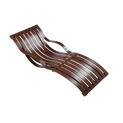Industrial Style Aluminum Lounger with Slatted Details, Espresso Brown