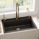 preview thumbnail 73 of 82, Karran Drop-In Quartz 33 in. 1-Hole Single Bowl Kitchen Sink Kit