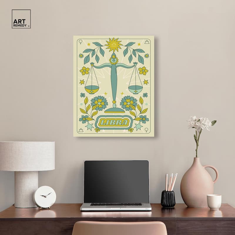 Libra Stars Card Canvas by Art Remedy, Gallery Wrapped