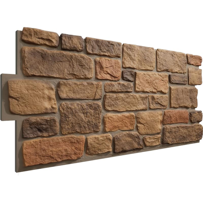 EverStone Cobblestone Faux Stone Panel, 48"W x 23 3/4"H x 1 1/8"D
