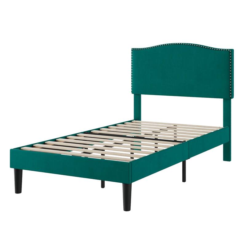 VCCELO 2-Pack Twin Size Bed Frame with Adjustable Headboard Noise-Free Twin Size Bed Set of 2 for Kids Room Dorm Apartments