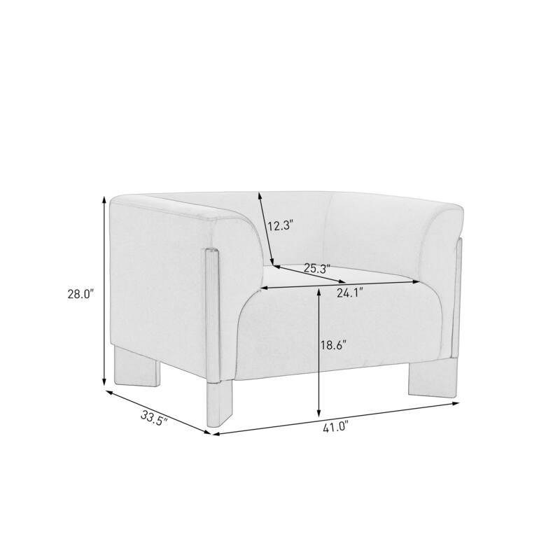 2 set Modern Upholstered Arm Club Chair