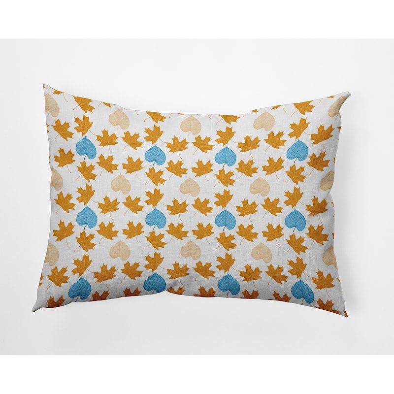 Lots of Leaves Fall Indoor/Outdoor Throw Pillow - 14" x 20" - Golden Mustard