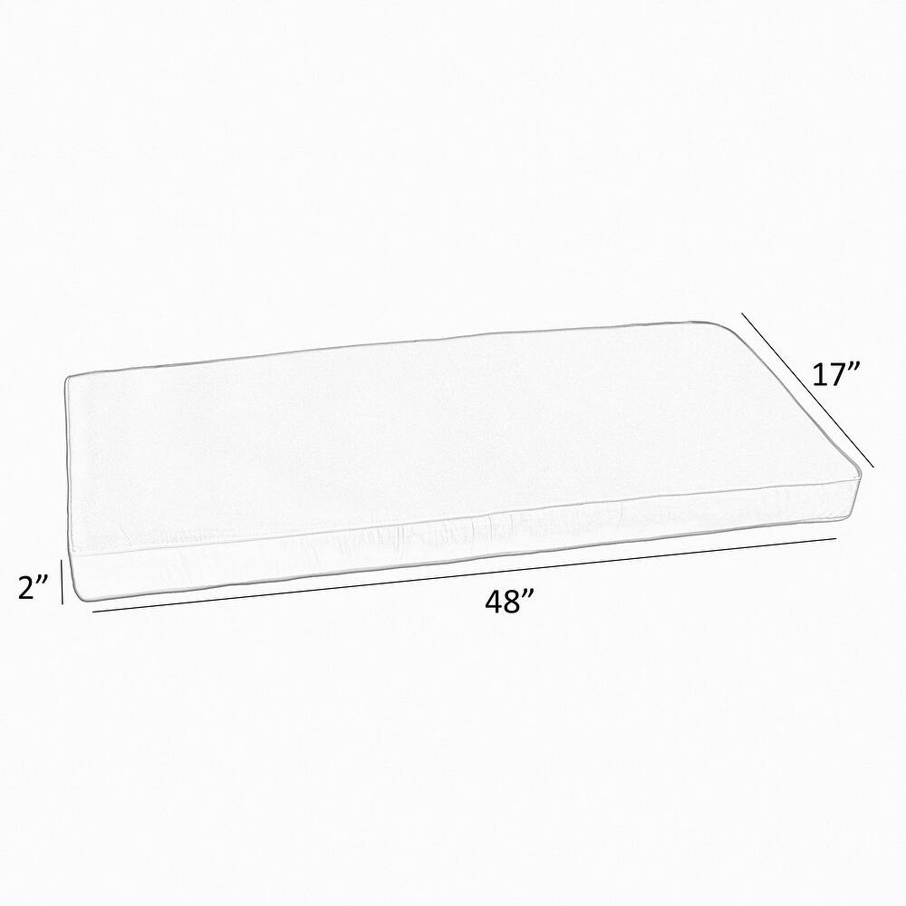 Sunbrella Canvas Spa Green Indoor/ Outdoor Bench Cushion 37" to 48", Corded