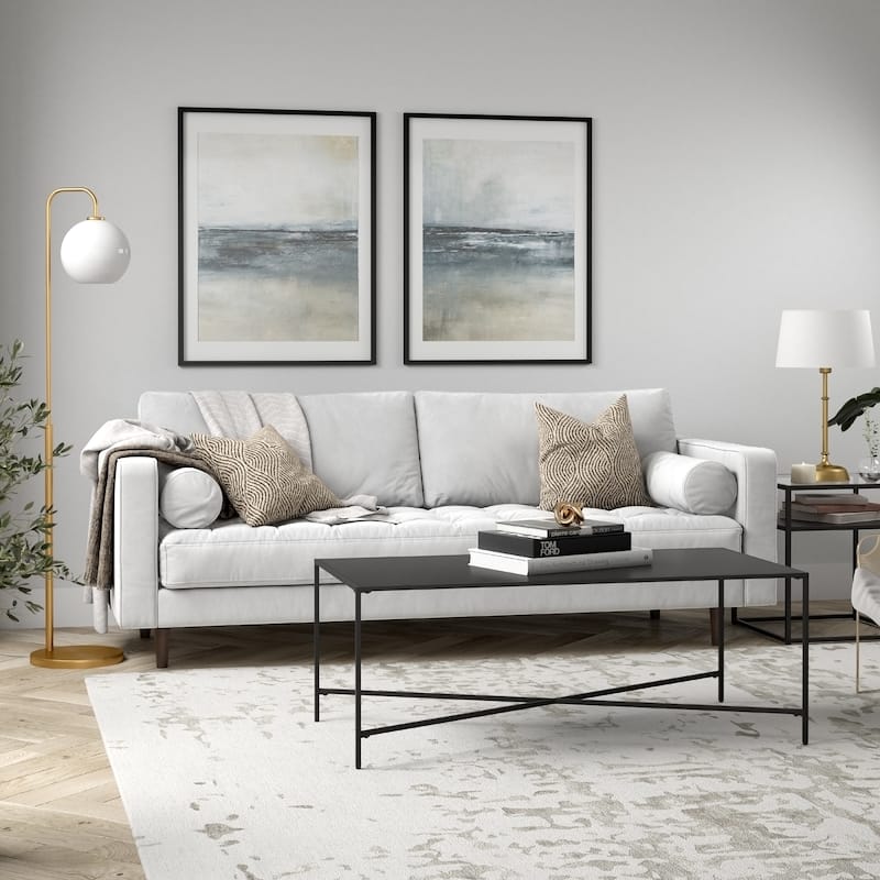 Henley 48" Wide Rectangular Coffee Table with Glass Top