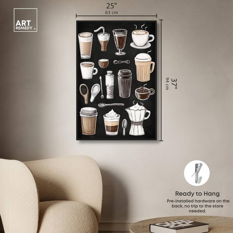 Coffee Chalkboard Canvas by Art Remedy