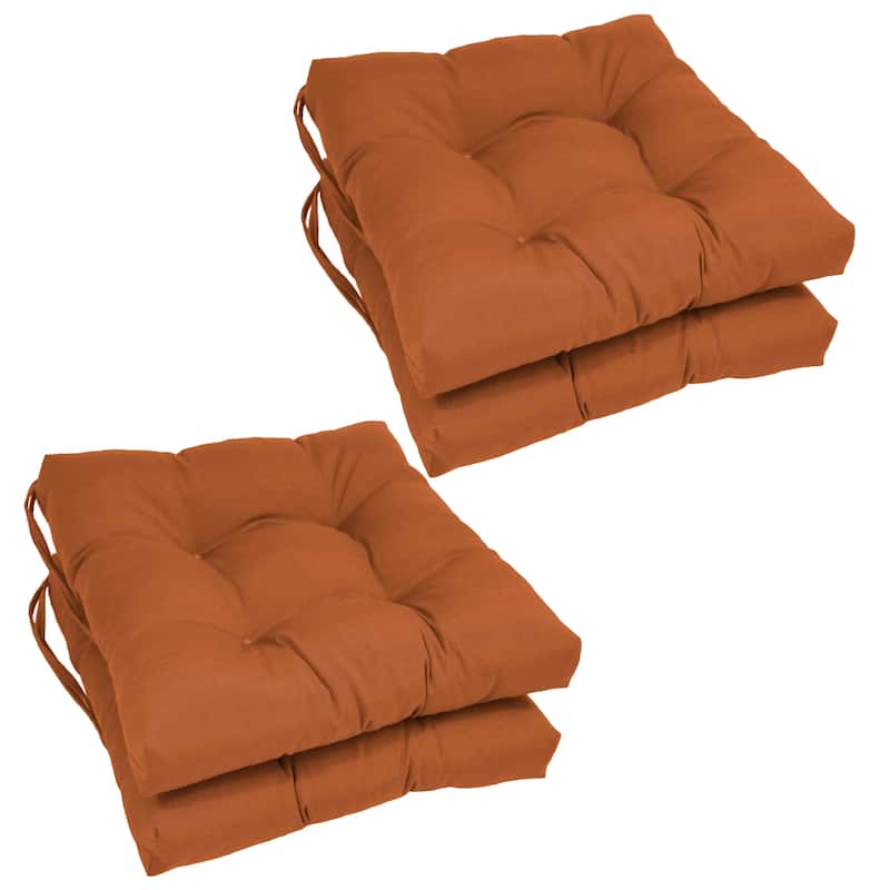 16-inch Square Indoor Chair Cushions (Set of 2, 4, or 6) - 16" x 16" - Set of 4 - Spice