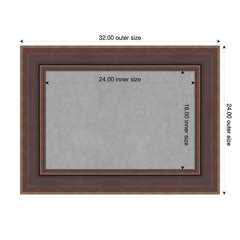 Amanti Art Moab Brown Bronze Framed Magnetic Board - 32 x 24 in