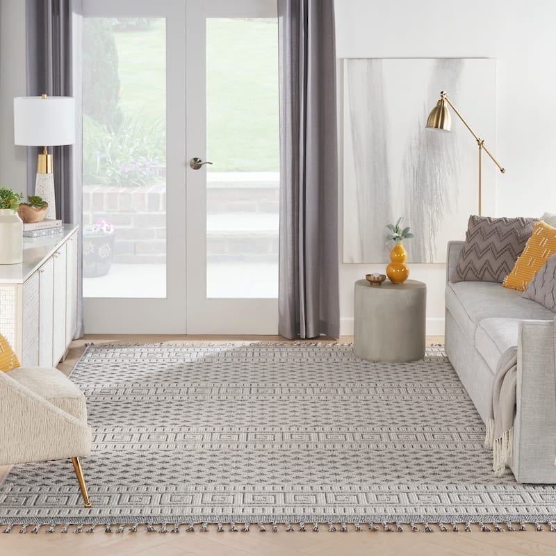 Nourison Elwood Contemporary Greek Key Lattice Geometric Area Rug