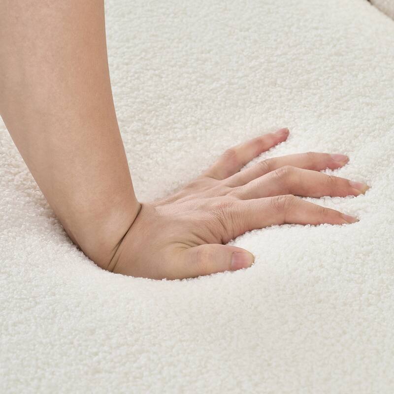 Oversized 3-Seater Lounge Sofa with Plush Foam, Recliner Sofa with Curved Armrests, Stripe Loveseat Couch Sofa