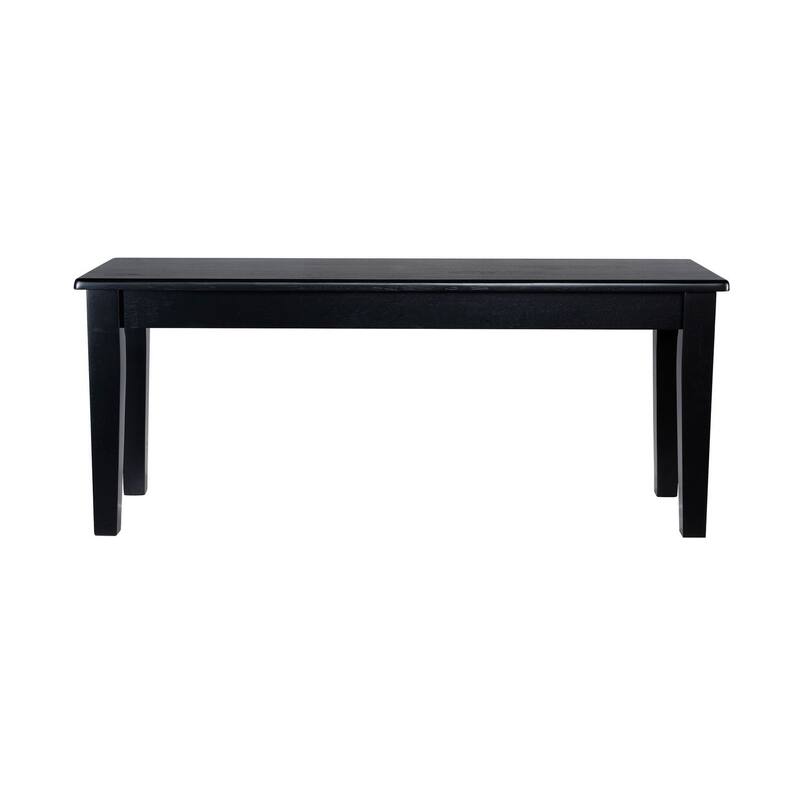 Nova Dining Bench, Shaker Style, High Gloss Black Rubberwood, 44 Inch
