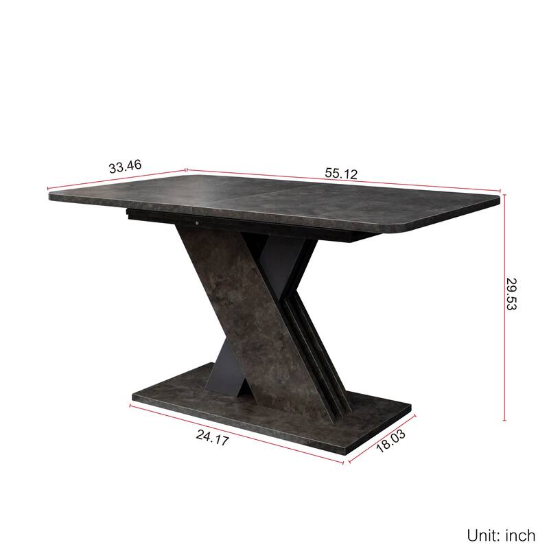 GDF Studio - Reynard Modern Multifunctional Extendable Console Dining Table with X-Base Design - 70.87"
