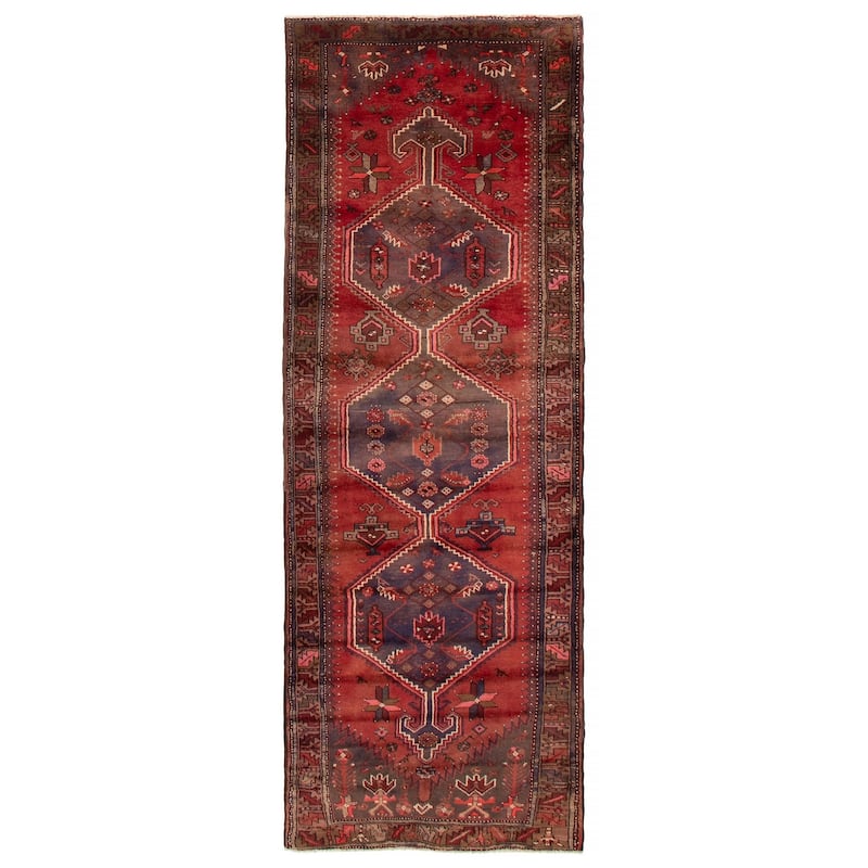 ECARPETGALLERY Hand-knotted Konya Anatolian Red Wool Rug - 3'6 x 9'7 - Red - 3'6 x 9'7