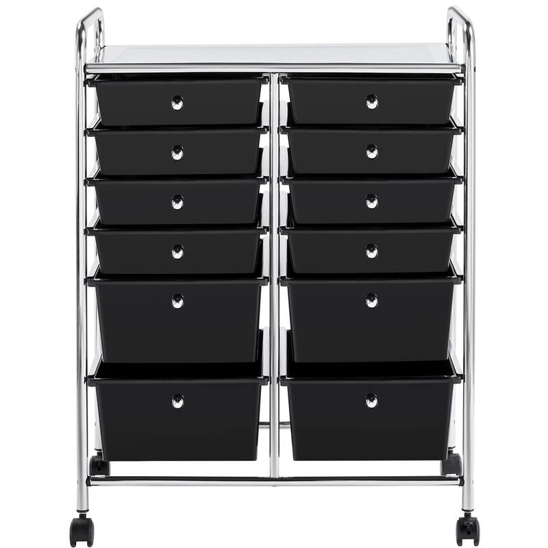 Yaheetech 12-Drawer Storage Cart Organizer with Lockable Wheels