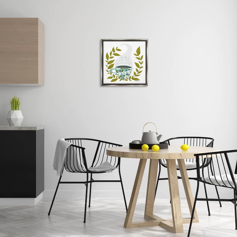 Stupell Take Care with Relaxing Coffee Framed Floater Canvas Wall Art Design By Mandy Ford Art + Illustration