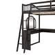 preview thumbnail 15 of 16, Full Size Solid Wood Loft Bed with U-shaped Desk & Storage Compartments, Space Saving Bedframe with Tri-fold Mirror, Espresso