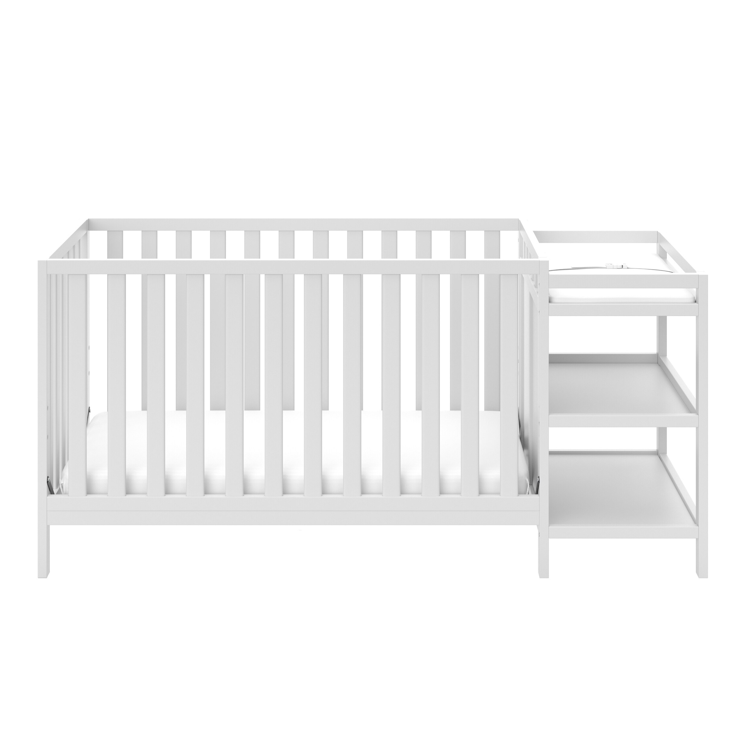 Pacific 4 in 1 Convertible Crib and Changer White Bed Bath
