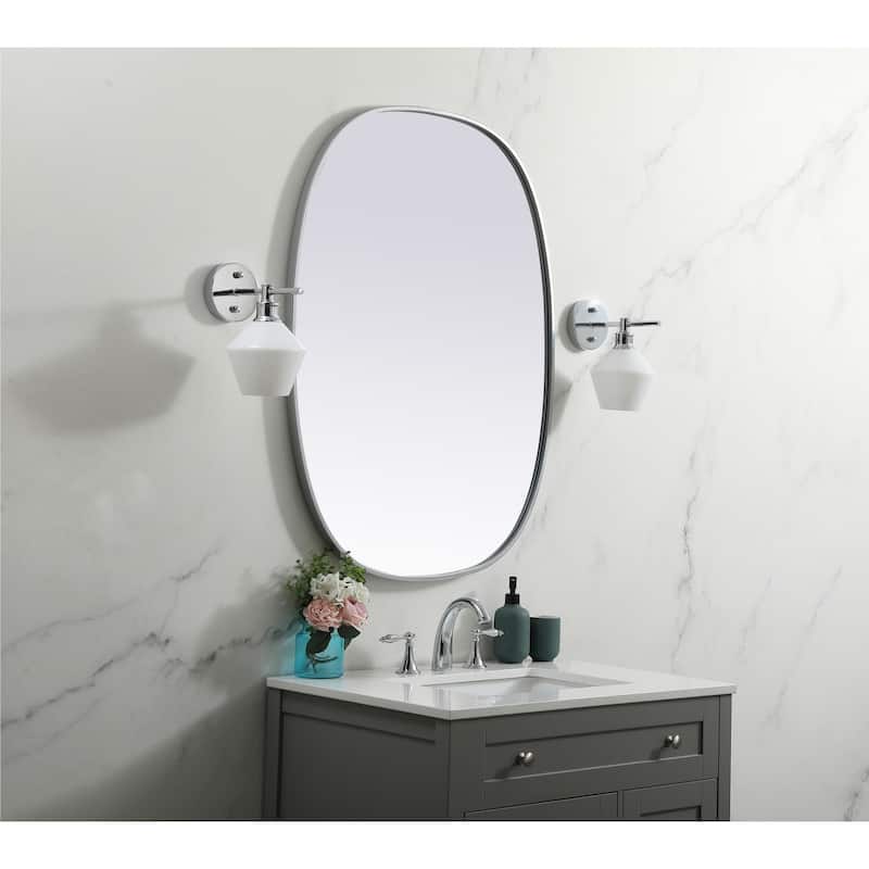 Elegant Lighting MR2B3040 Brynn 30" W x 40" H Modern Oval Bathroom