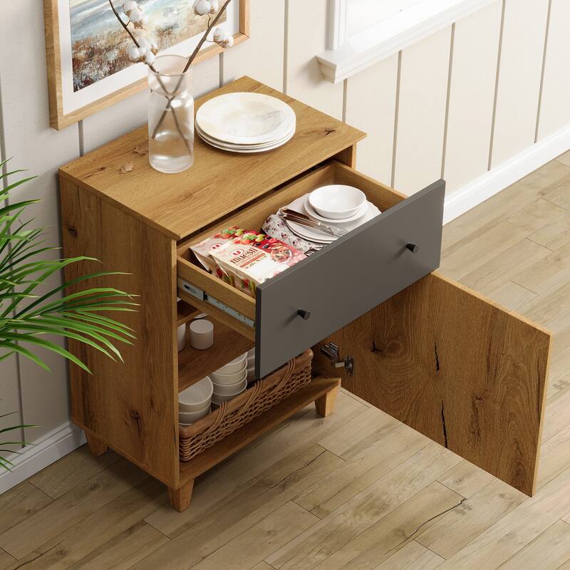 Sideboard Buffet Cabinet with Drawer and Door for Kitchen, Dining Room