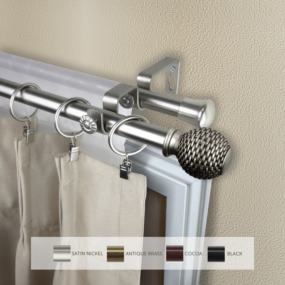 InStyleDesign Norty Adjustable Double Curtain Rod 13/16 inch dia.