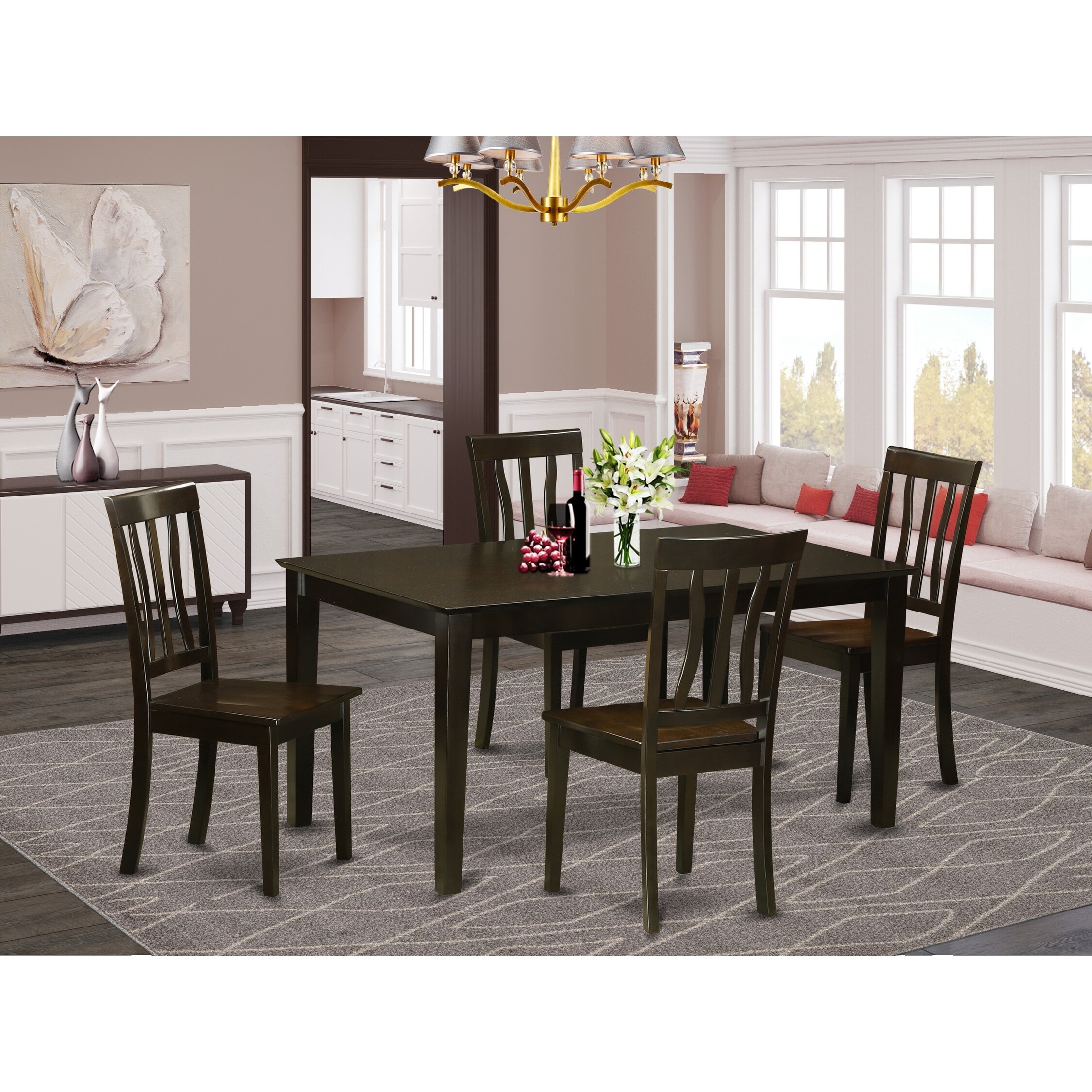 Shop Caan5 Cap W 5 Piece Dining Table Set For 4 Dining Table And
