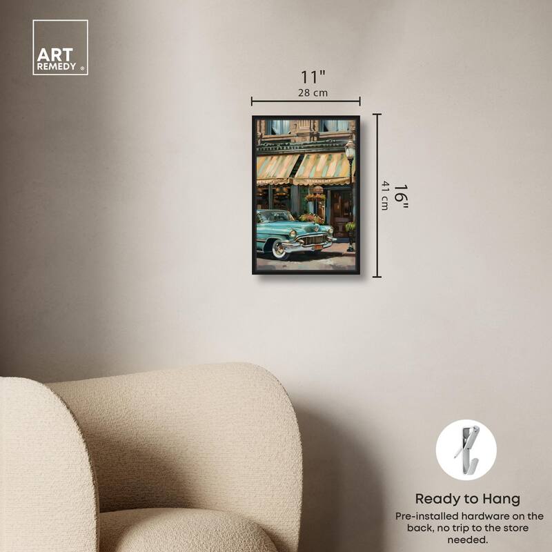 Classic Car Store Visit II Canvas by Art Remedy