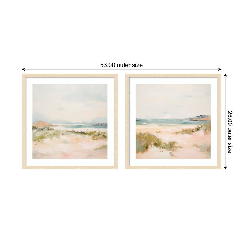 Kate and Laurel Tranquil Landscape 2 Piece Framed Wall Art Print Set by Amy Lighthall