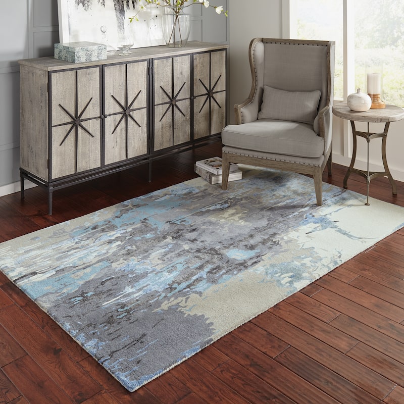 Style Haven Rogue Glacial Abstract Area Rug - 3' 6" x 5' 6" - Rectangle