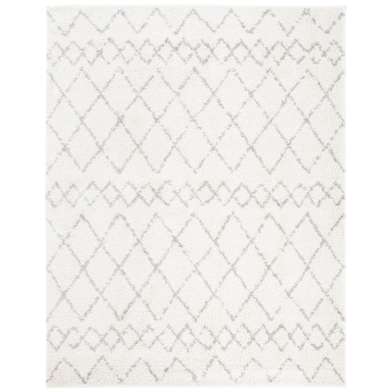 SAFAVIEH Berber Shag Ilmie Light Grey/Cream Rug