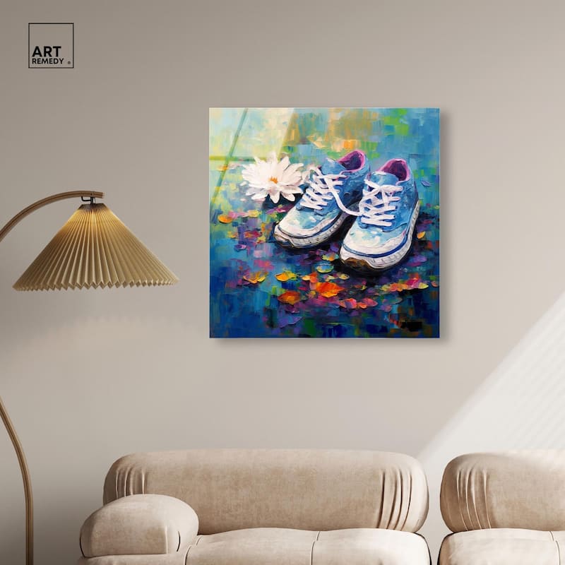 Lily Pad Sneakers Acrylic by Art Remedy, Ready to Hang