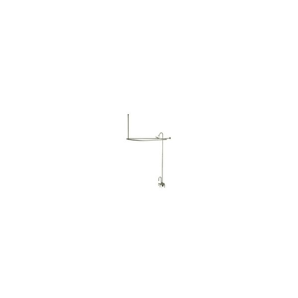 Elements Of Design EDK4188PL Leg Tub Kit with Faucet Body, Porcelain Lever Handles, Shower Ring, Shower Head, Supply Lines,