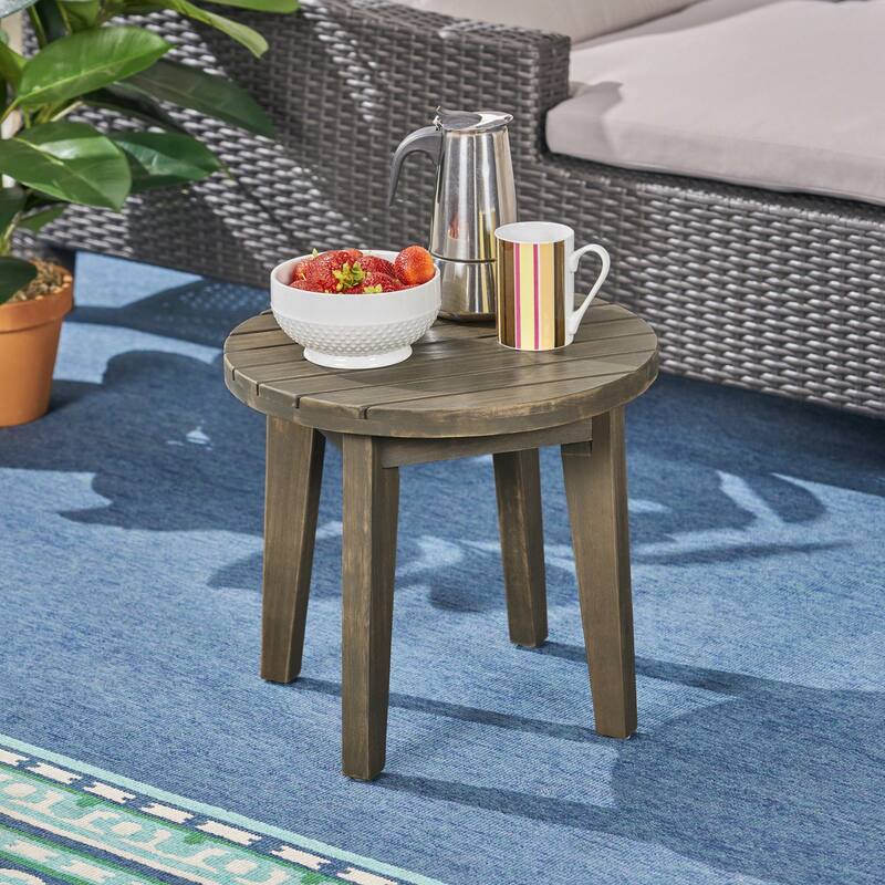 Outdoor 16" Acacia Wood Side table