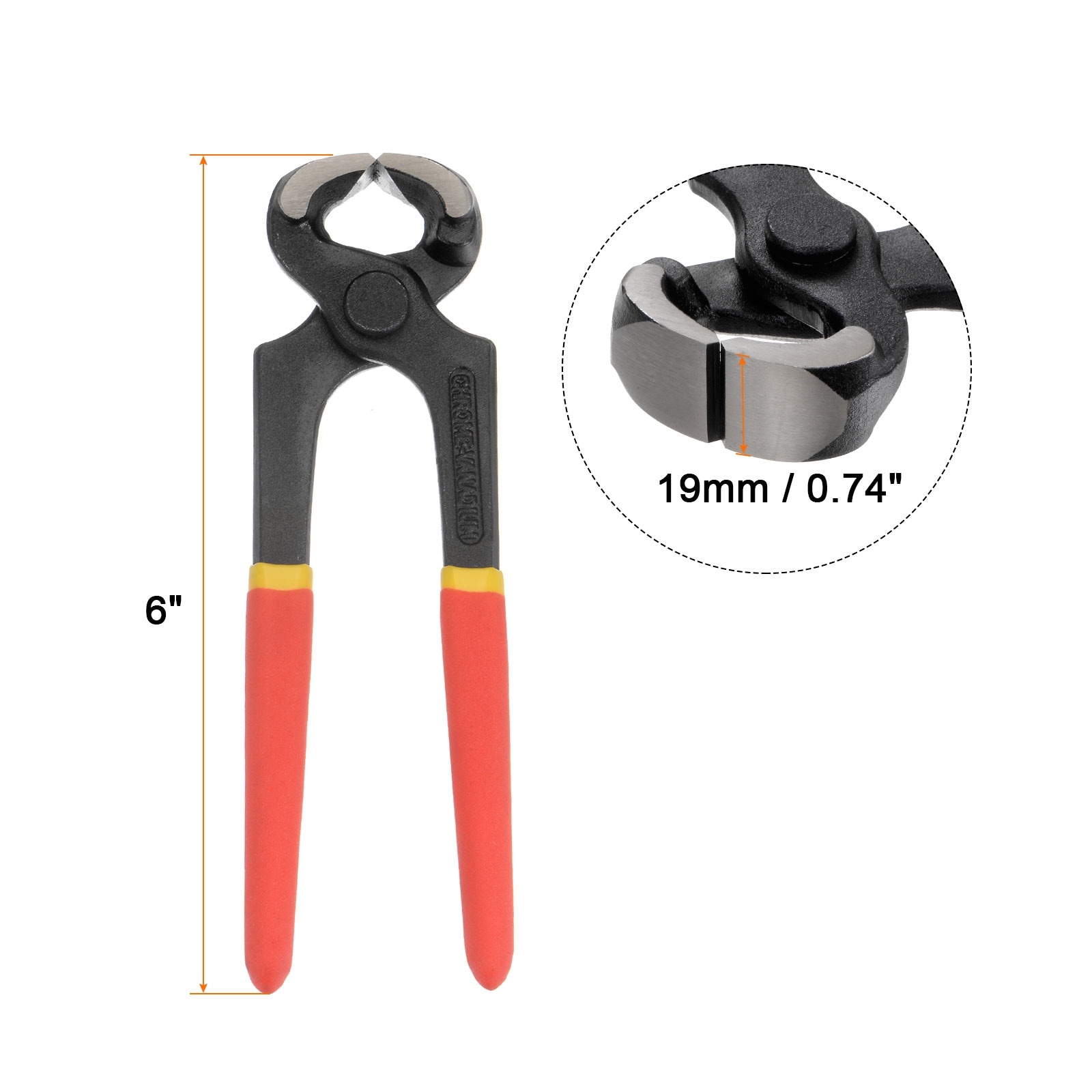 LEONTOOL End Cutting Pliers 6 Inches End Nipper Pliers Nail Remover Tool for Nail Pulling Wire Twisting and Cutting Staple Puller Carpenter Tools With PVC Handle