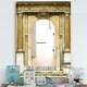 preview thumbnail 1 of 3, Porch & Den 'Old Wooden Paris Door' Brown Paris Print Mirror