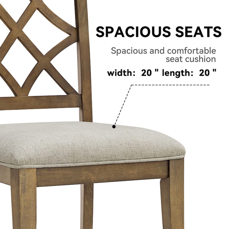 Wooden Upholstered Dining Chairs Set of 2