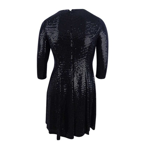 calvin klein black fit and flare dress