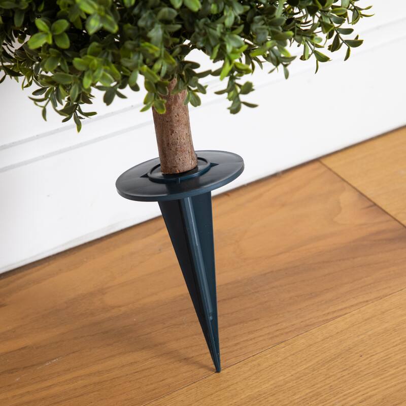 2-ft UV Resistant Artificial Boxwood Topiary with - Set of 2