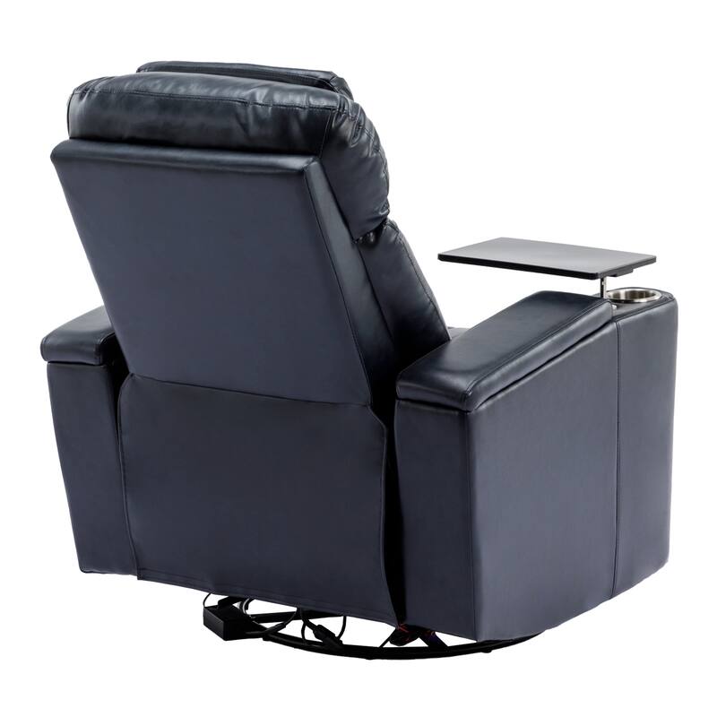 270° Power Swivel Lift Recliner Chair with Cell Phone Stand & Cup Holders, Swivel Tray Table, Lazy Boy Sofa Chair for Home