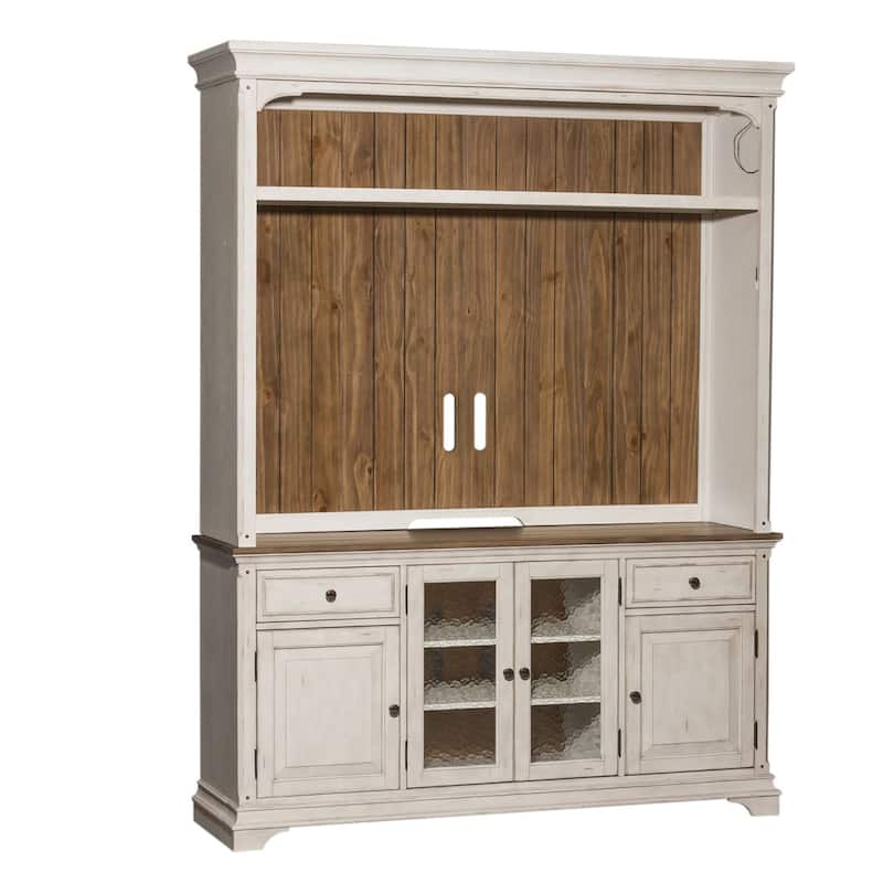 Morgan Creek Antique White Entertainment Center