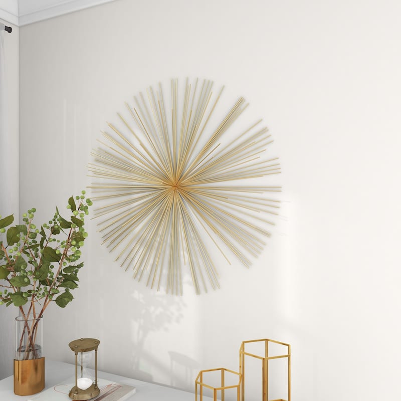 Gold Metal Large 3D Starburst Home Wall Decor