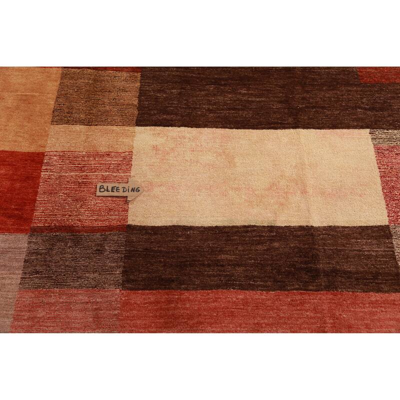 Modern Gabbeh Kashkoli Vegetable Dye Square Rug Handmade Wool Carpet - 10'10"x 11'2"