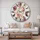 preview thumbnail 8 of 9, Designart 'French Roses I' Farmhouse Large Wall CLock
