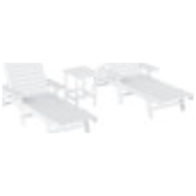 Laguna Hdpe All Weather Outdoor Patio Pool Reclining Chaise Lounges With Square Side Table (3-Piece Set) - White